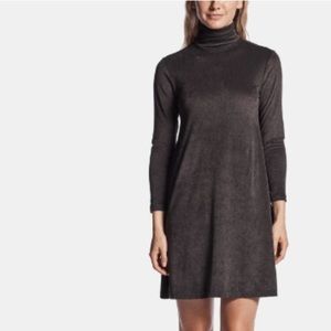 James Perse Black Velvet Turtleneck Mock Neck 3/4 Sleeve Dress NWT